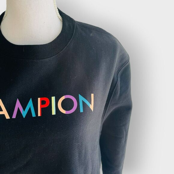 Champion C-Life Cropped Sweatshirt Reverse Weave Crew Graphic Script Spellout XS - Picture 6 of 11